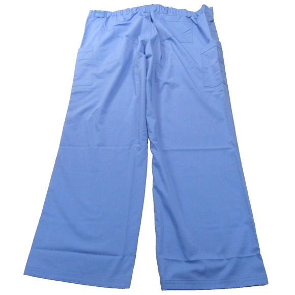 Blue Label Dylan Scrubs Pants Womens 2X Blue Zip Fly Drawcord Straight Cargo NWD - Picture 1 of 15